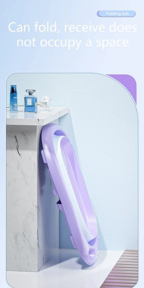 Little Mom Cadita Bellan Purple pliabila cu margini rotunjite dop evacuare suprafata anti-alunecare fara BPA dimensiuni 818 x 535 x 235 cm