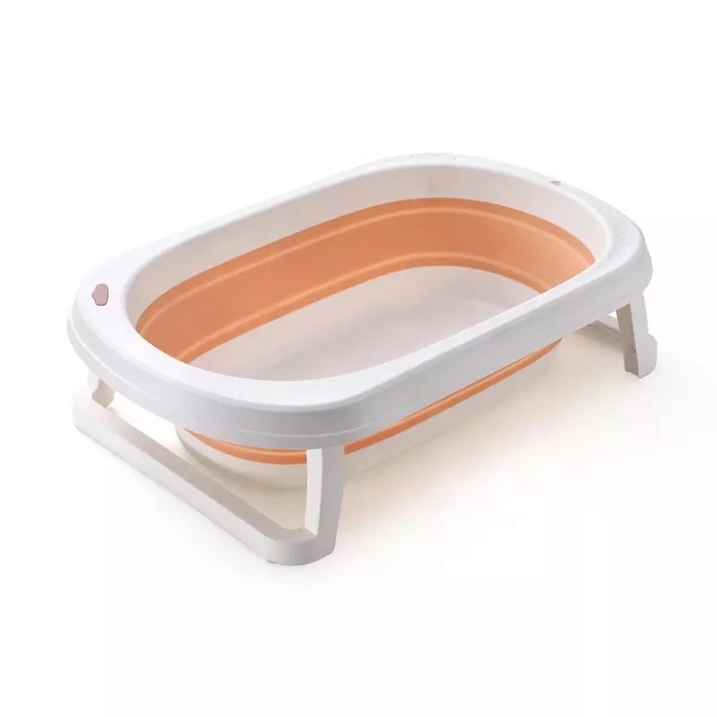 Little Mom Cadita Classic Pink pliabila cu margini rotunjite dop evacuare suprafata anti-alunecare fara BPA dimensiuni 80 x 50 x 20 cm