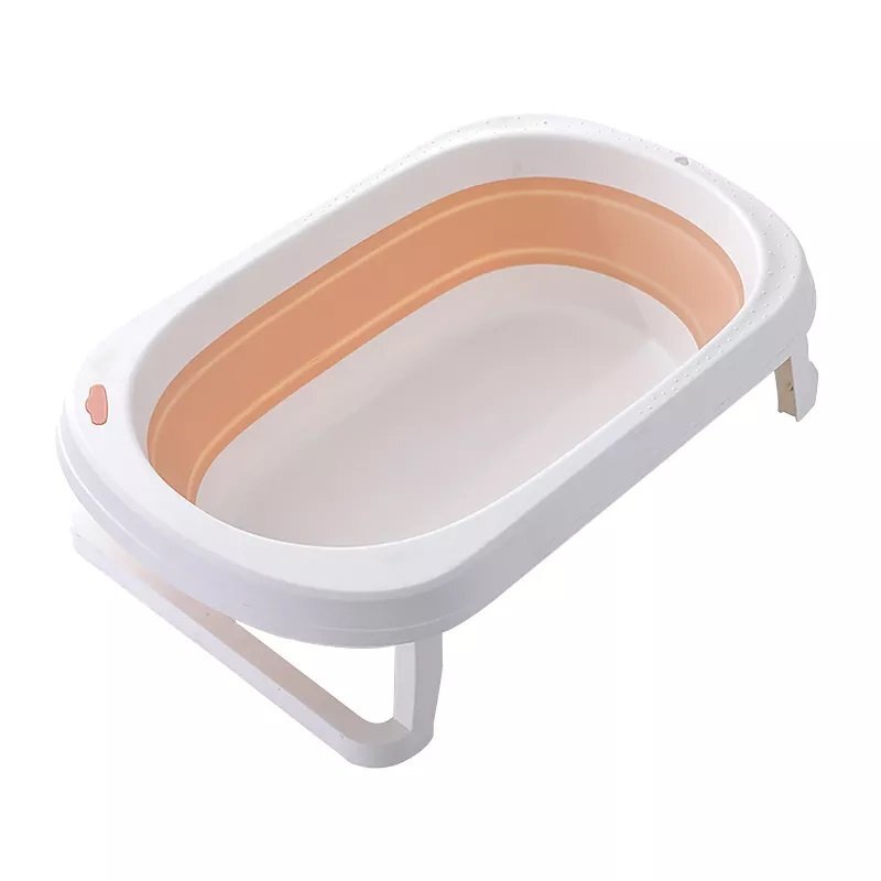 Little Mom Cadita Classic Pink pliabila cu margini rotunjite dop evacuare suprafata anti-alunecare fara BPA dimensiuni 80 x 50 x 20 cm