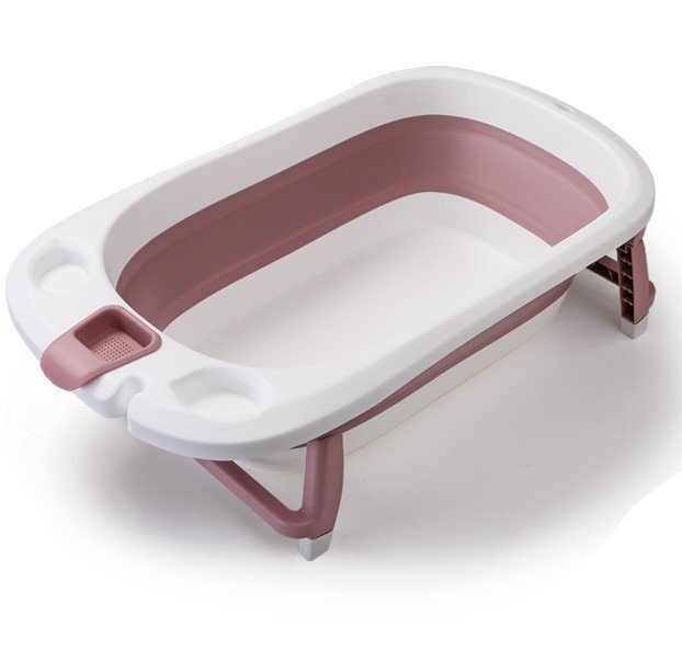 Little Mom Cadita Lemon Bathtub Pink pliabila cu margini rotunjite dop evacuare senzor temperatura