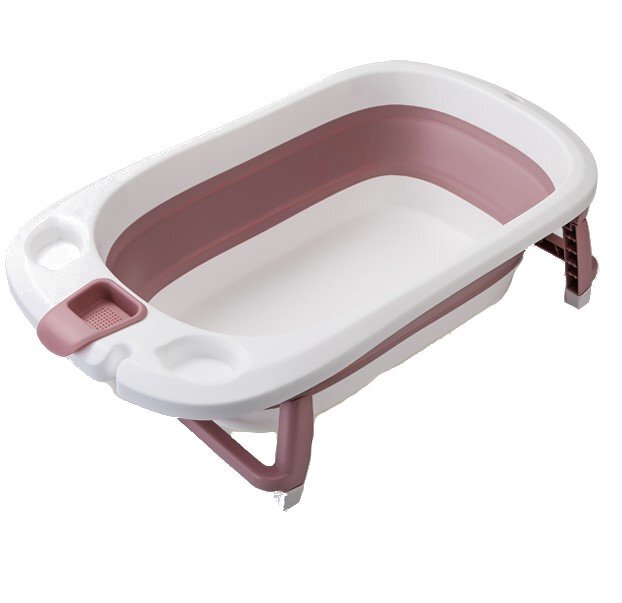 Little Mom Cadita Lemon Bathtub Pink pliabila cu margini rotunjite dop evacuare senzor temperatura
