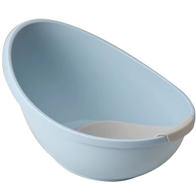 Little Mom Cadita pentru bebelusi Egg Blue cu forma ergonomica suprafata antiderapanta protectie spate margini rotunjite varsta recomandata 0 luni+