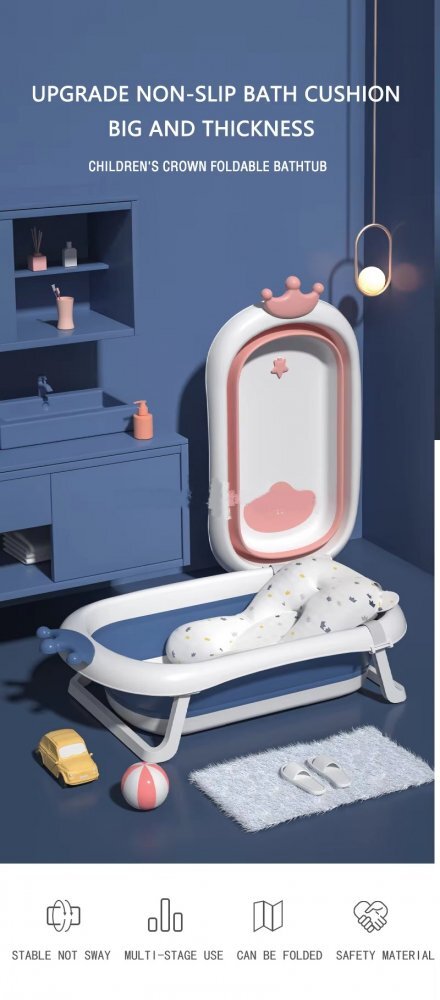 Little Mom Cadita pentru bebelusi King Pink cu pernuta reductor pliabila dop cu senzor de temperatura picioare solide si antiderapante dimensiune 82 x 50 x 21.5 cm