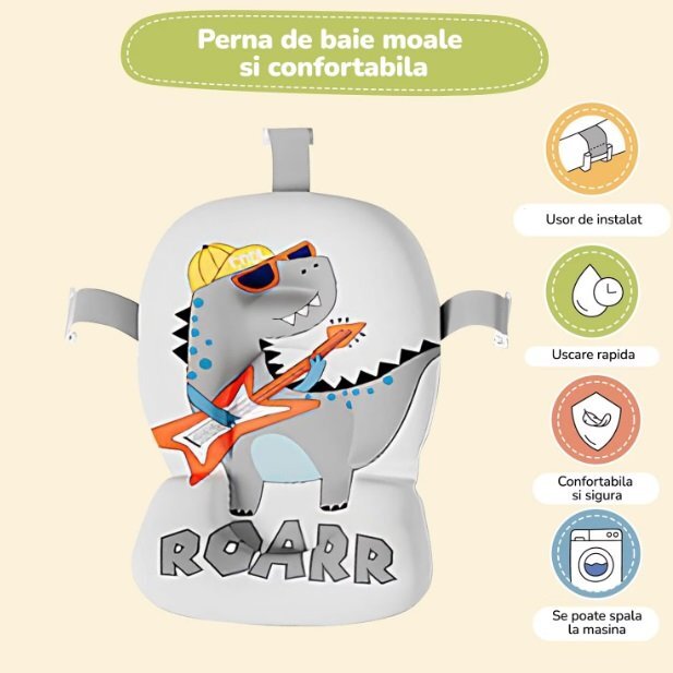 Little Mom Cadita ultra-pliabila pentru copii Beige Crab termometru digital LCD dop de scurgere picioruse antiderapante 68.5 x 43 x 23 cm si Hamac ergonomic inclus