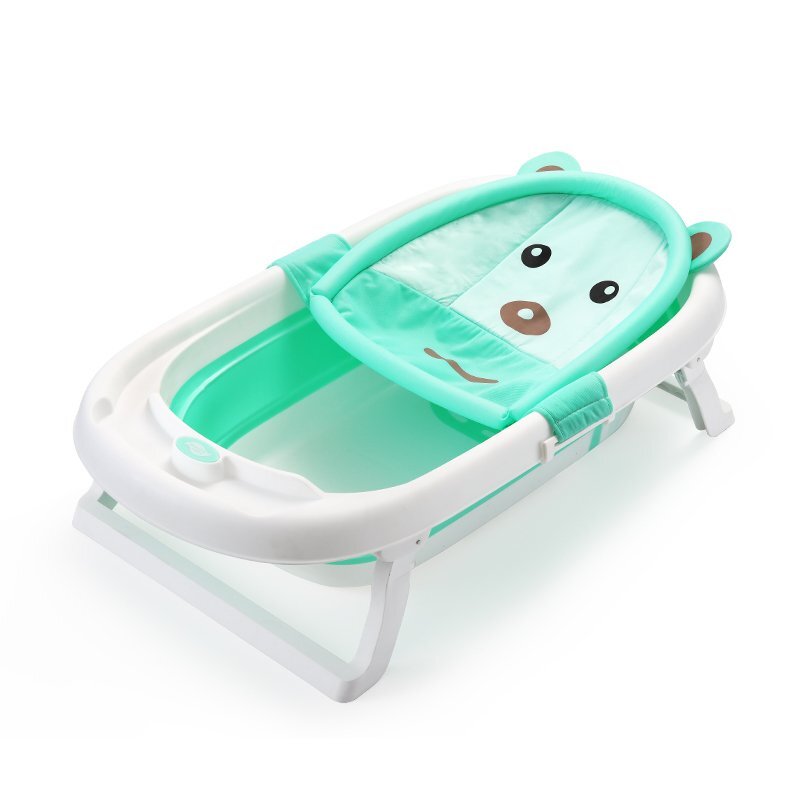 Little Mom Hamac cadita Baby Bath Tub Bear Mint moale versatila cu uscare rapida varsta 0-6 luni