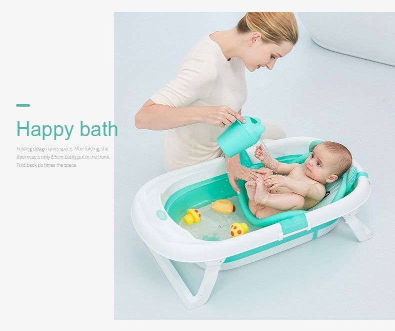 Little Mom Hamac cadita Baby Bath Tub Bear Mint moale versatila cu uscare rapida varsta 0-6 luni
