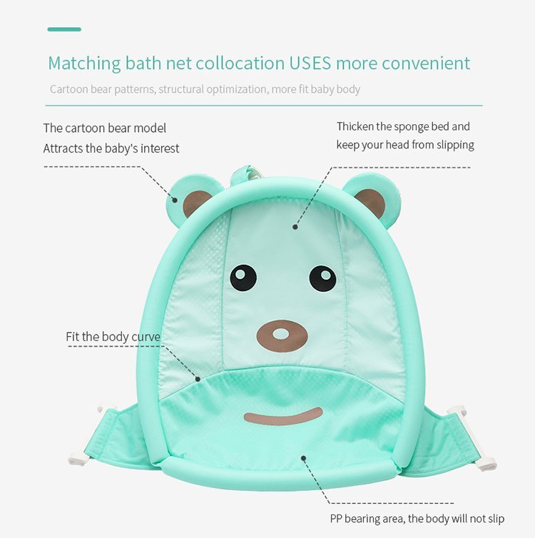 Little Mom Hamac cadita Baby Bath Tub Bear Mint moale versatila cu uscare rapida varsta 0-6 luni