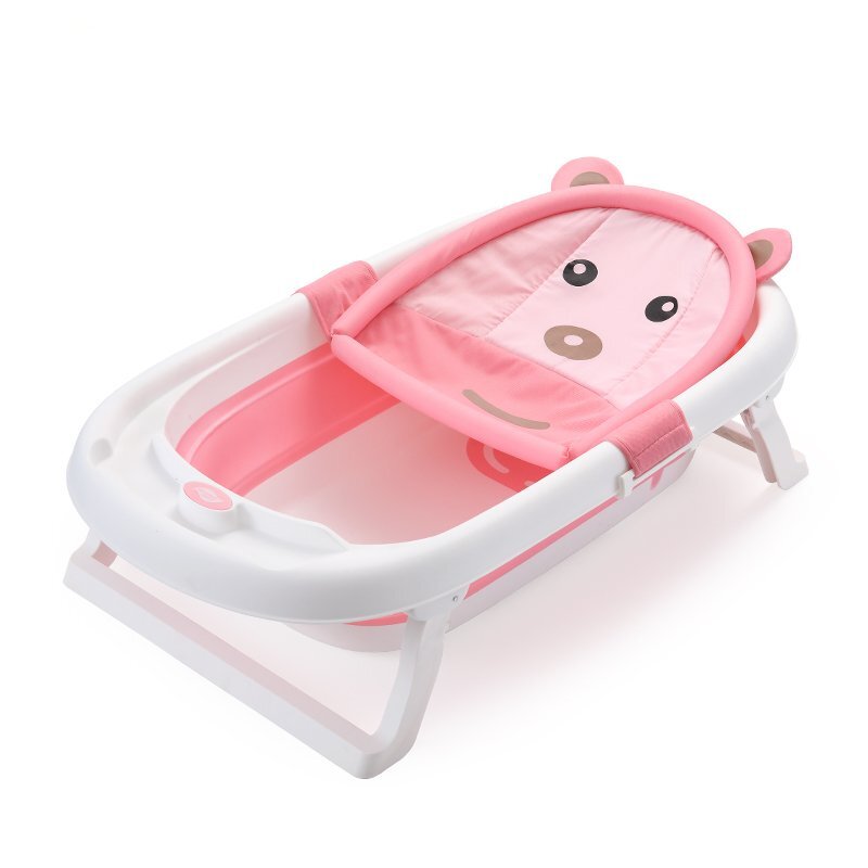 Little Mom Hamac cadita Baby Bath Tub Bear Pink moale versatila cu uscare rapida varsta 0-6 luni