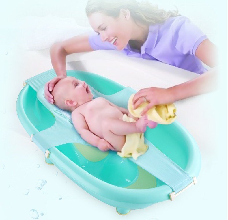 Little Mom Hamac cadita Bathnet Blue Penguin moale uscare rapida versatil varsta 0-12 luni