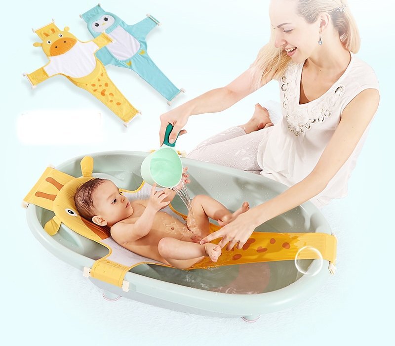 Little Mom Hamac cadita Bathnet Yellow Girafe moale uscare rapida versatil varsta 0-12 luni
