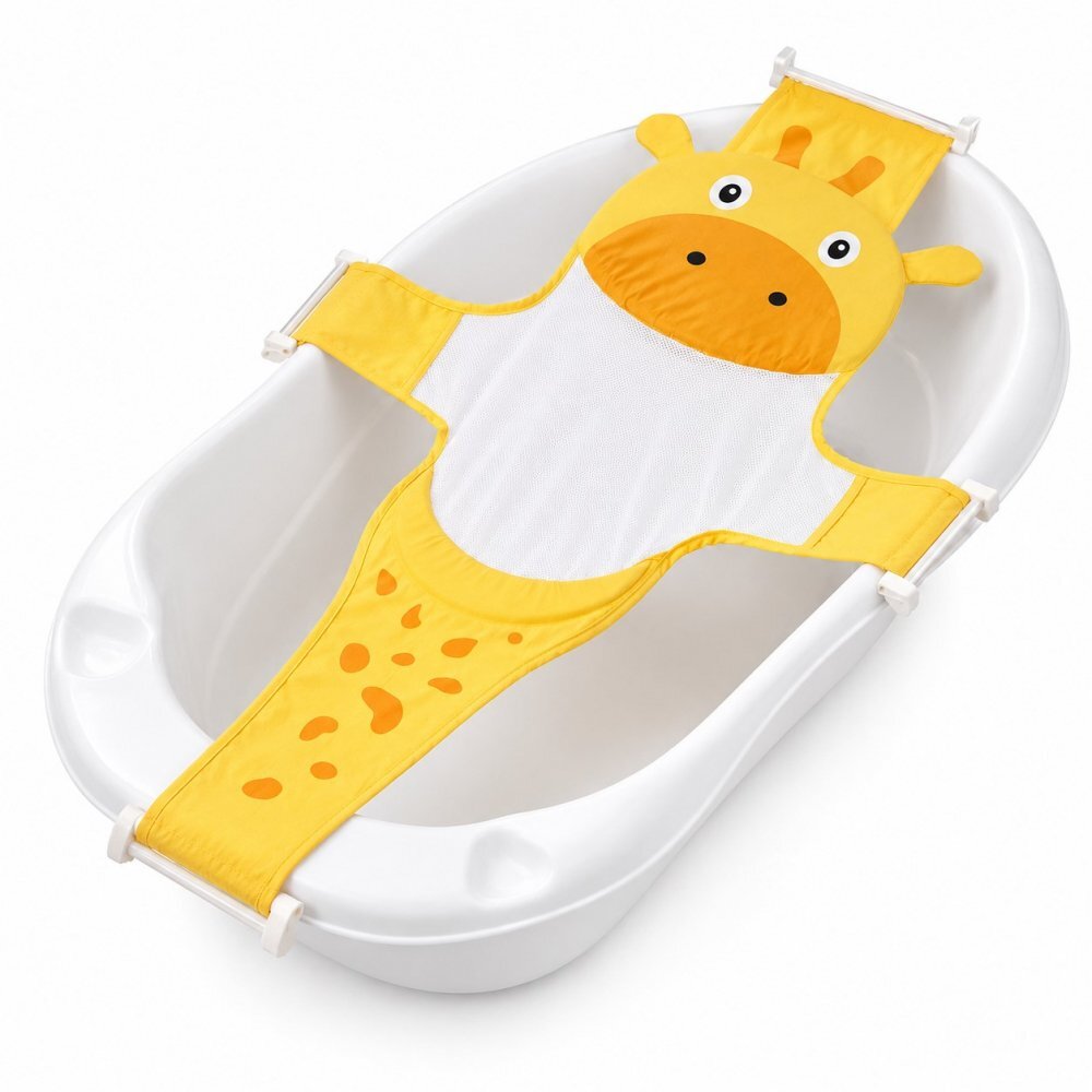Little Mom Hamac cadita Bathnet Yellow Girafe moale uscare rapida versatil varsta 0-12 luni
