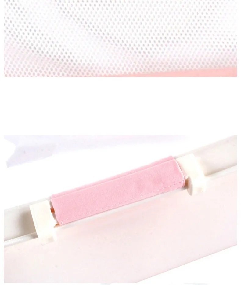 Little Mom Hamac cadita Cute Bear Pink forma ergonomica material moale cu sistem prindere facil dimensiuni 58 x 68 cm