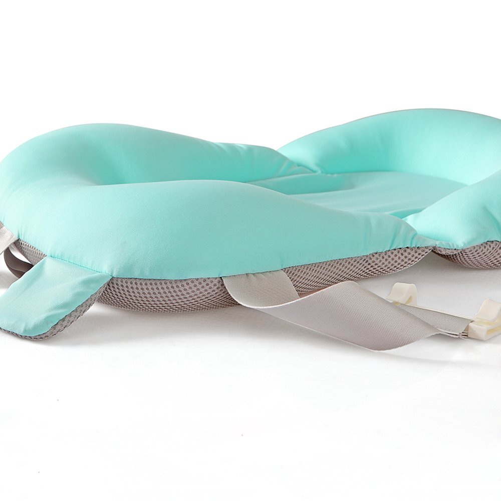 Little Mom Hamac cadita pentru copii Bear Bath cushion Mint design ergonomic cu centuri de fixare compatibilitate universala dimensiune 47 x 34 x 6 cm