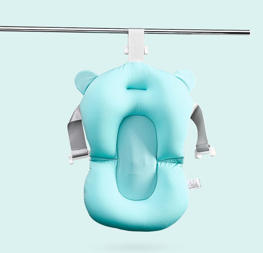 Little Mom Hamac cadita pentru copii Bear Bath cushion Mint design ergonomic cu centuri de fixare compatibilitate universala dimensiune 47 x 34 x 6 cm