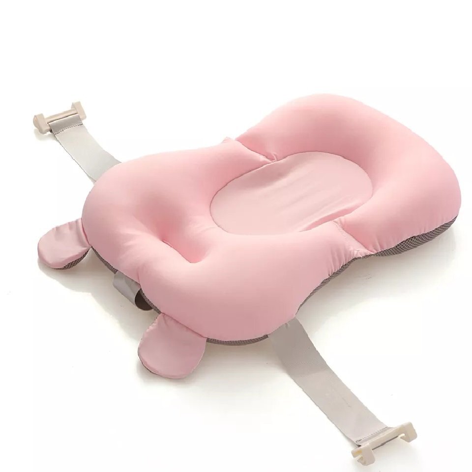 Little Mom Hamac cadita pentru copii Bear Bath cushion Pink design ergonomic cu centuri de fixare compatibilitate universala dimensiune 47 x 34 x 6 cm
