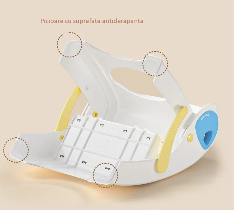 Little Mom Inaltator For Kids Blue pliabil cu doua trepte picioare antiderapante dimensiuni 39.2 x 38.6 x 36.2 cm