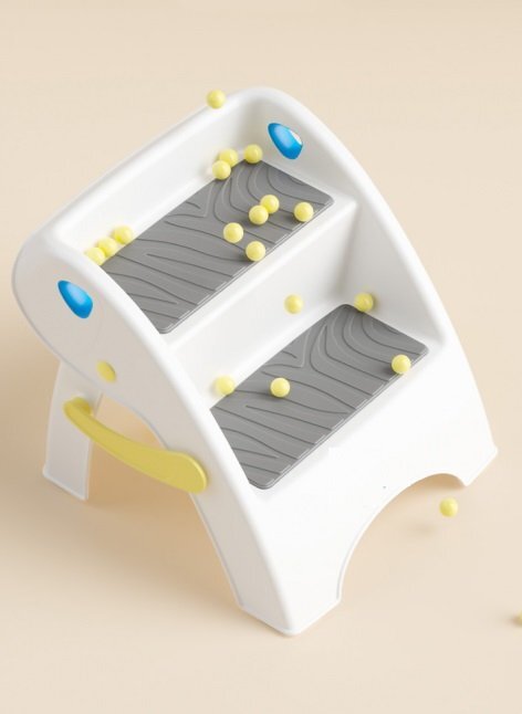 Little Mom Inaltator For Kids Blue pliabil cu doua trepte picioare antiderapante dimensiuni 39.2 x 38.6 x 36.2 cm
