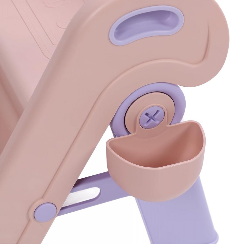 Little Mom Inaltator pliabil cu doua trepte pentru copii FoldStep Baby Pink design compact si ergonomic cu maner integrat si accesoriu practic detasabil