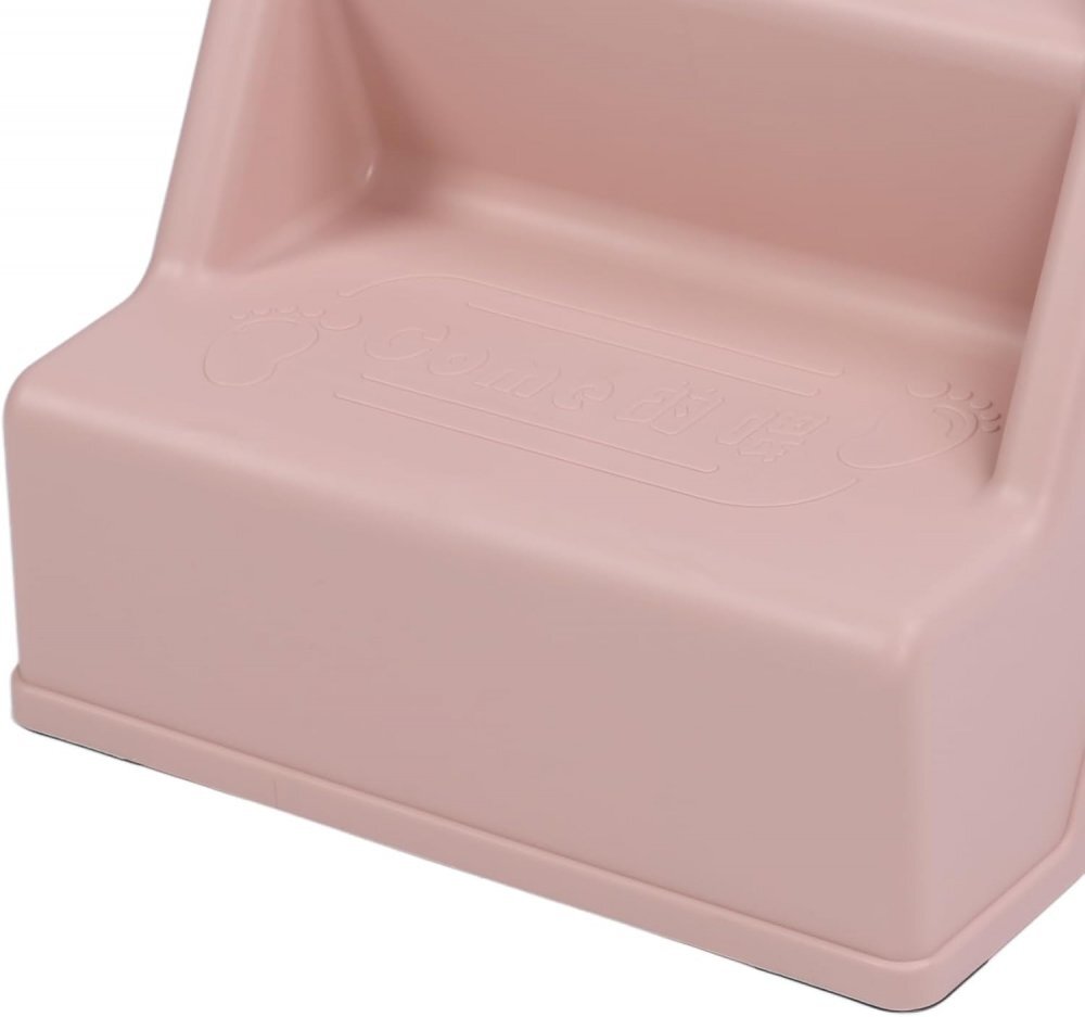 Little Mom Inaltator pliabil cu doua trepte pentru copii FoldStep Baby Pink design compact si ergonomic cu maner integrat si accesoriu practic detasabil