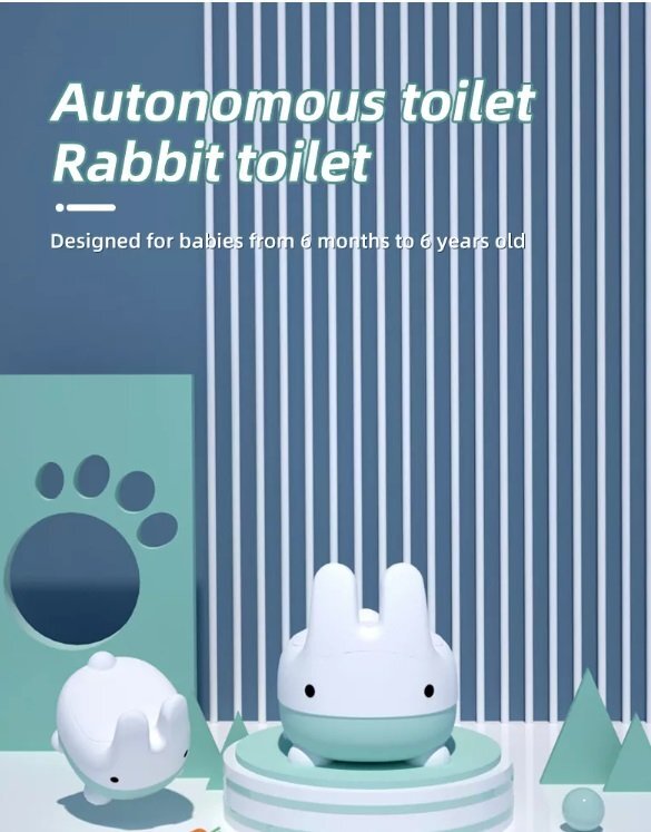 Little Mom Olita Cute Rabbit Blue 2in1 multifunctionala ergonomica margini rotunjite baza stabila vas-colector detasabil