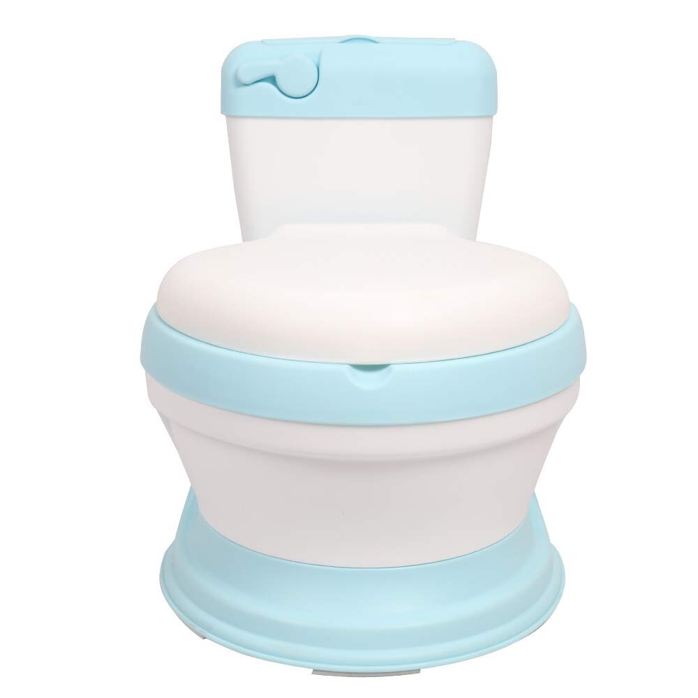 Little Mom Olita educationala pentru copii Simulation Potty Blue design realist ergonomic colac moale PVC vas colector detasabil dimensiune 44 x 30 x 36 cm