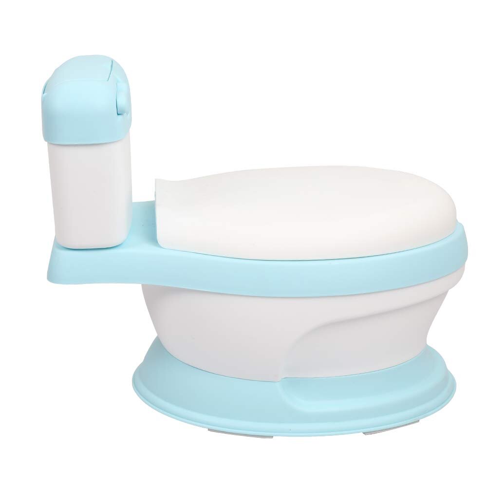 Little Mom Olita educationala pentru copii Simulation Potty Blue design realist ergonomic colac moale PVC vas colector detasabil dimensiune 44 x 30 x 36 cm