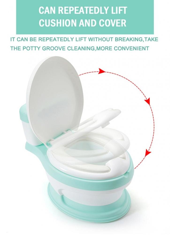 Little Mom Olita educationala pentru copii Simulation Potty Green design realist ergonomic colac moale PVC vas colector detasabil dimensiune 44 x 30 x 36 cm