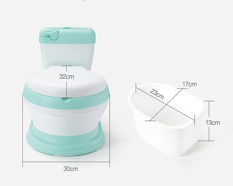 Little Mom Olita educationala pentru copii Simulation Potty Green design realist ergonomic colac moale PVC vas colector detasabil dimensiune 44 x 30 x 36 cm