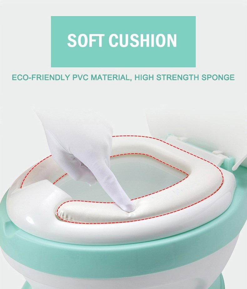 Little Mom Olita educationala pentru copii Simulation Potty Green design realist ergonomic colac moale PVC vas colector detasabil dimensiune 44 x 30 x 36 cm