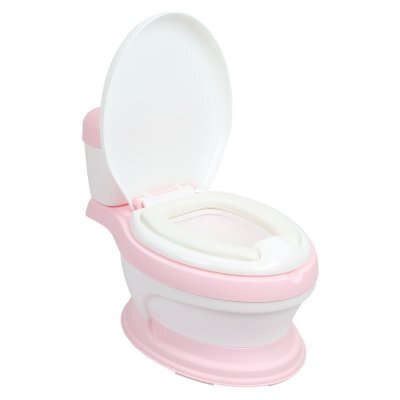 Little Mom Olita educationala pentru copii Simulation Potty Pink design realist ergonomic colac moale PVC vas colector detasabil dimensiune 44 x 30 x 36 cm