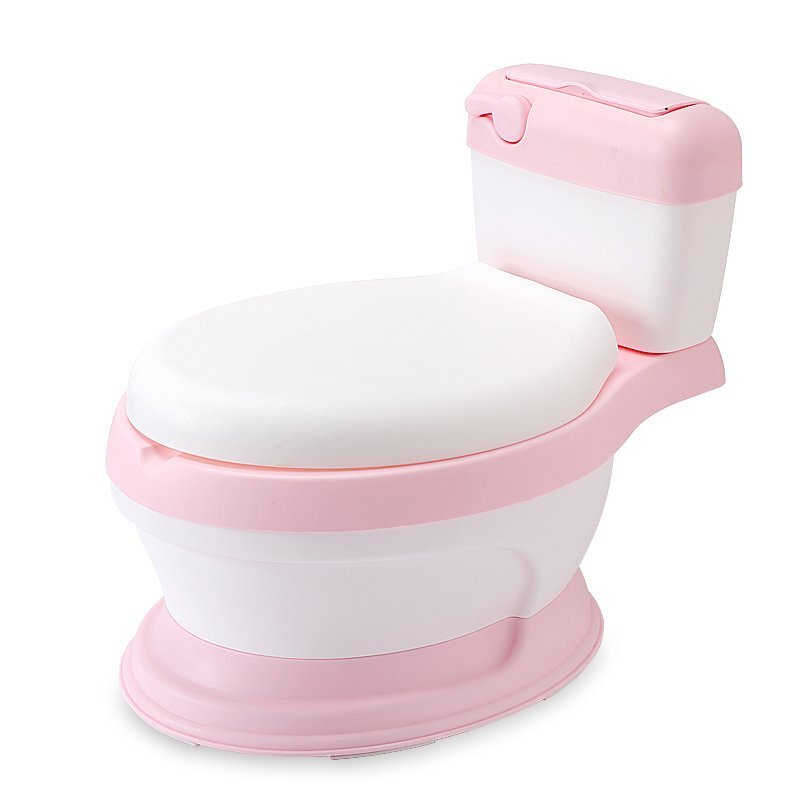Little Mom Olita educationala pentru copii Simulation Potty Pink design realist ergonomic colac moale PVC vas colector detasabil dimensiune 44 x 30 x 36 cm
