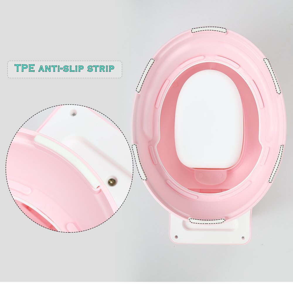 Little Mom Olita educationala pentru copii Simulation Potty Pink design realist ergonomic colac moale PVC vas colector detasabil dimensiune 44 x 30 x 36 cm