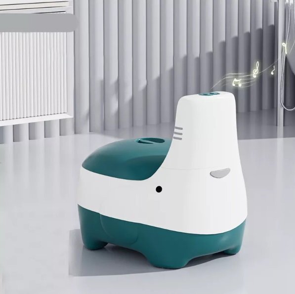 Little Mom Olita Elephant Green cu sunete margini rotunjite baza stabila vas colector detasabil greutate sustinuta 60 kg varsta recomandata 1 an+