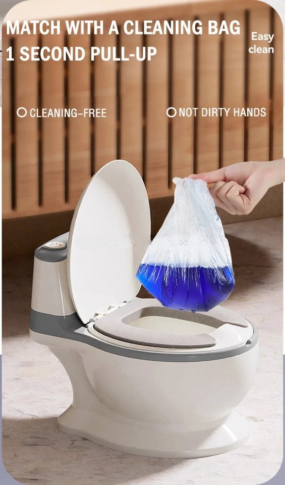 Little Mom Olita muzicala copii My First Toilet Green model educativ design realist tip minitoaleta adaptor moale din spuma PU capac rabatabil vas colector detasabil suport pentru hartie igienica