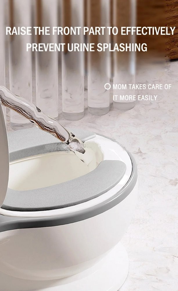Little Mom Olita muzicala copii My First Toilet Green model educativ design realist tip minitoaleta adaptor moale din spuma PU capac rabatabil vas colector detasabil suport pentru hartie igienica