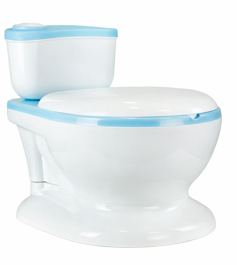Little Mom Olita muzicala pentru copii Blue model educativ design realist tip minitoaleta adaptor moale din spuma PU capac rabatabil vas colector detasabil