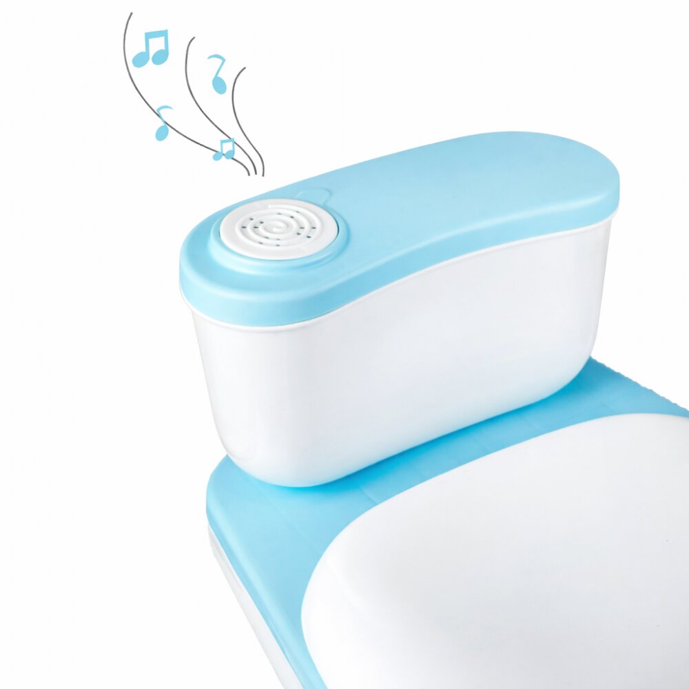 Little Mom Olita muzicala pentru copii Blue model educativ design realist tip minitoaleta adaptor moale din spuma PU capac rabatabil vas colector detasabil