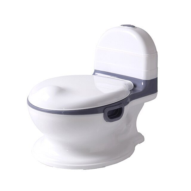 Little Mom Olita pentru copii Baby Potty Grey model realist cu vas colector detasabil suport pentru servetele capac rabatabil cu functie de spatar ergonomic manere de sustinere si baza antiderapanta