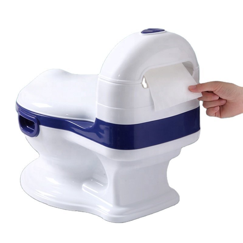 Little Mom Olita pentru copii Baby Potty Grey model realist cu vas colector detasabil suport pentru servetele capac rabatabil cu functie de spatar ergonomic manere de sustinere si baza antiderapanta