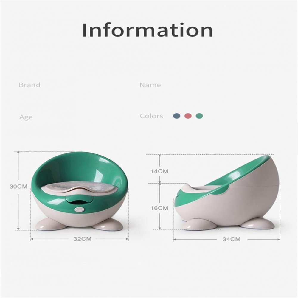Little Mom Olita pentru copii First Class Aqua-Green cu adaptor moale din spuma PU spatar ergonomic vas colector detasabil picioruse antiderapante dimensiune 32 x 34 x 30 cm