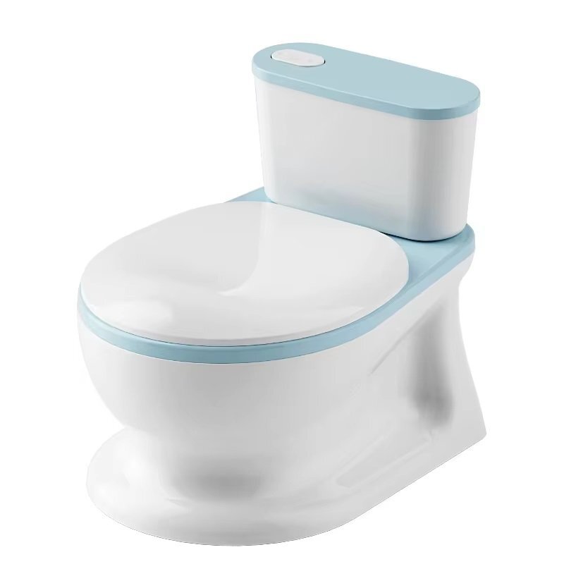Little Mom Olita pentru copii MiniLoo Blue tip WC reductor moale PU design realist si ergonomic vas colector detasbil capac rabatabil dimensiune 39 x 27 x 32 cm