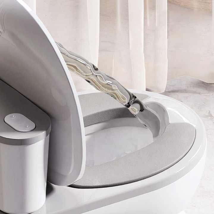 Little Mom Olita pentru copii MiniLoo Blue tip WC reductor moale PU design realist si ergonomic vas colector detasbil capac rabatabil dimensiune 39 x 27 x 32 cm