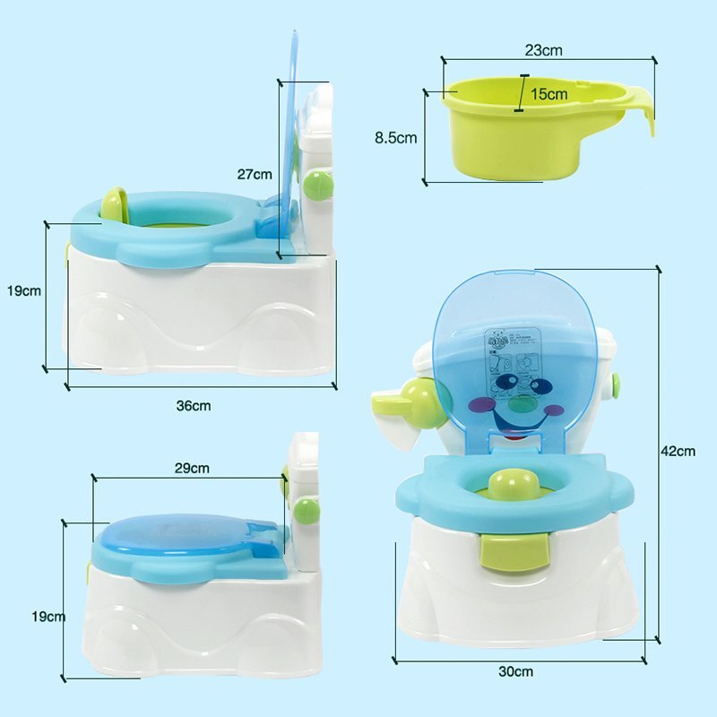Little Mom Olita pentru copii Smiley Potty Pink educationala 3 in 1 design realist cu suport pentru hartia igienica cu vas colector detasabil si buton de tras apa dimensiune 42 x 30 x 36 cm