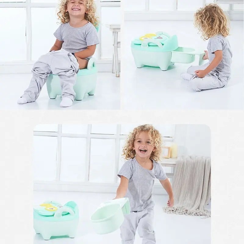 Little Mom Olita pentru copii Smiling Cat Blue cu colac din PVC cu compartiment de colectare detasabil manere de sustinere spatar ergonomic protectie antistropire margini rotunjite 50 x 38 x 31 cm