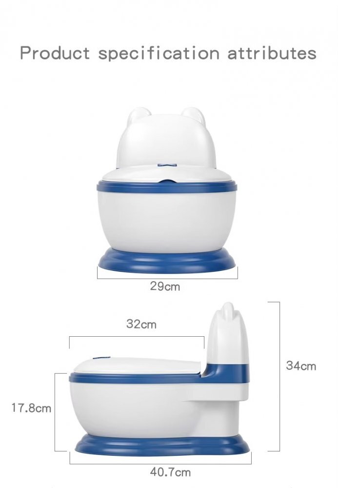 Little Mom Olita pentru copii tip minitoaleta Pink design ergonomic cu adaptor moale din spuma PU vas colector detasabil Capac rabatabil Baza ampla antiderapanta dimensiune 34 x 40.7 x 17.8 cm