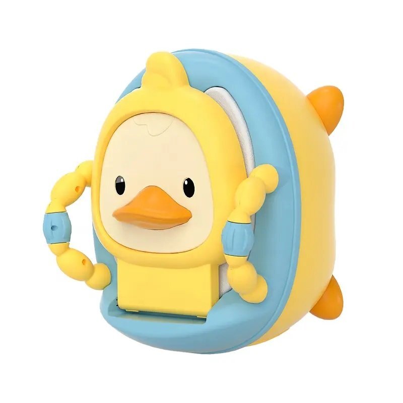 Little Mom Olita pentru copii Yellow Duck prevazuta cu manere colac din PVC capac rabatabil si vas colector detasabil dimensiune 36.5 x 31 x 48 cm