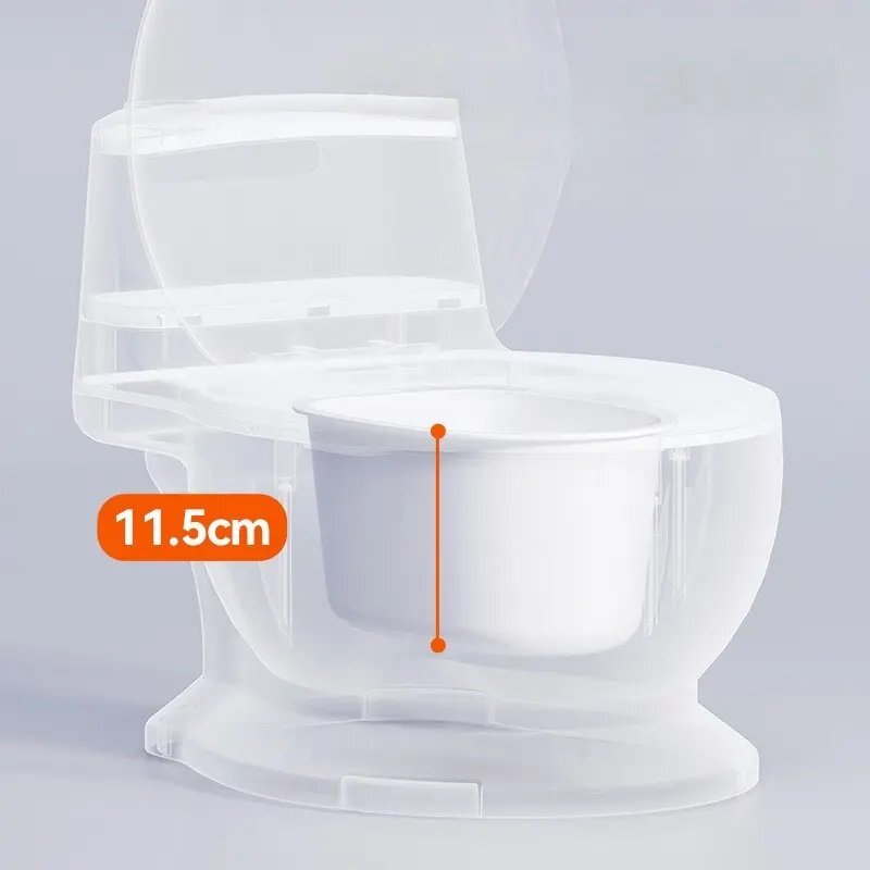 Little Mom Olita tip minitoaleta pentru copii Grey design realist si ergonomic colac PVC cu vas colector detasabil suport pentru hartie baza antiderapanta dimensiune 39 x 27 x 32 cm