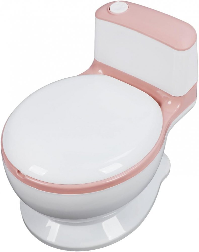 Little Mom Olita tip minitoaleta pentru copii Pink design realist si ergonomic colac PVC cu vas colector detasabil suport pentru hartie baza antiderapanta dimensiune 39 x 27 x 32 cm