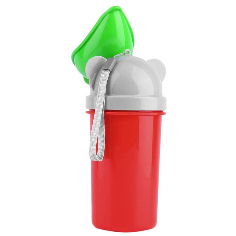 Little Mom Pisoar Pee Trainer Red pentru fetite portabil cu sistem anticurgere capacitate maxima 500 ml