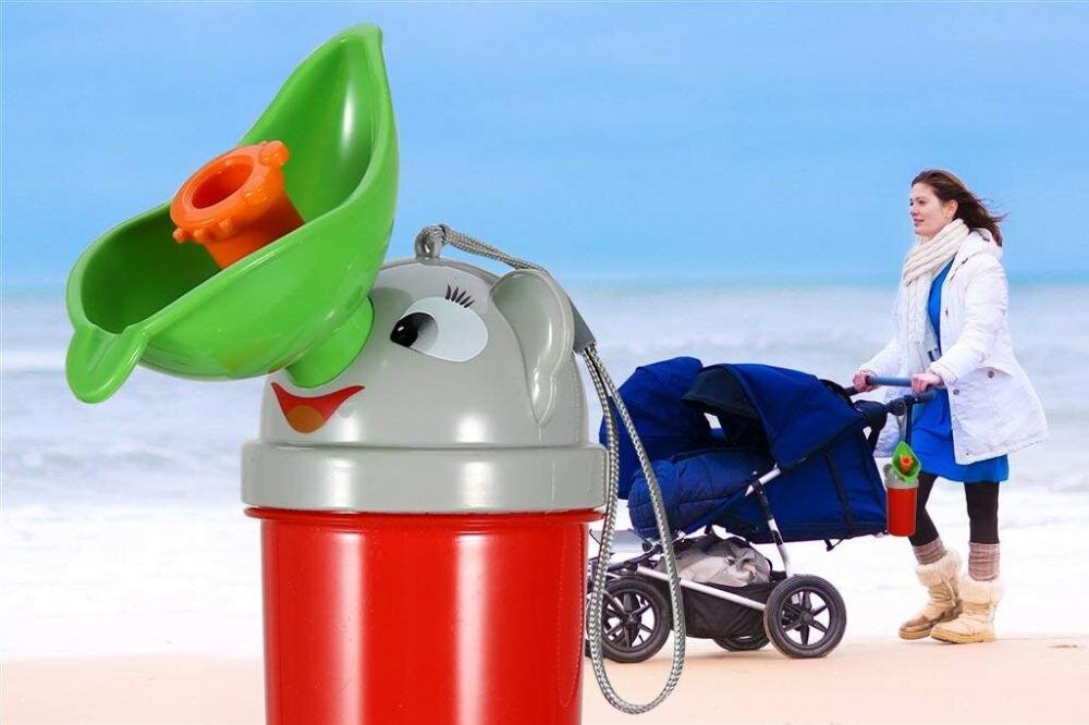 Little Mom Pisoar Pee Trainer Red pentru fetite portabil cu sistem anticurgere capacitate maxima 500 ml